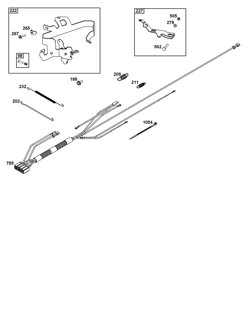 Controls Group Diagram and Parts List for 613777-0016-J1 400000 - 699999 Briggs and Stratton Engine